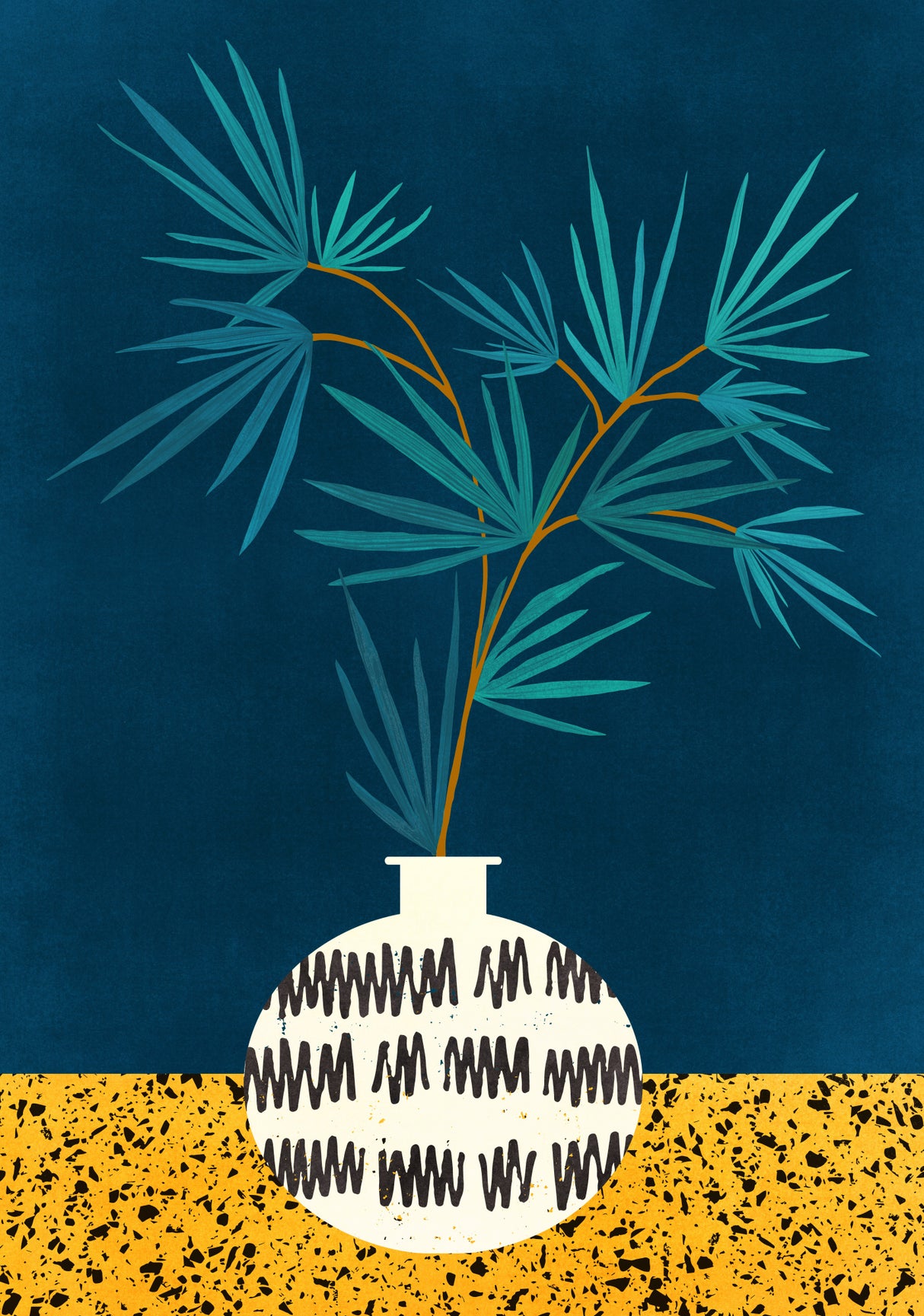 Night Palm Blues Poster och Canvastavla