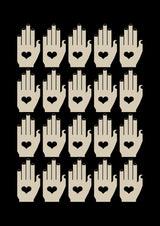 Retro Hands Black Poster och Canvastavla