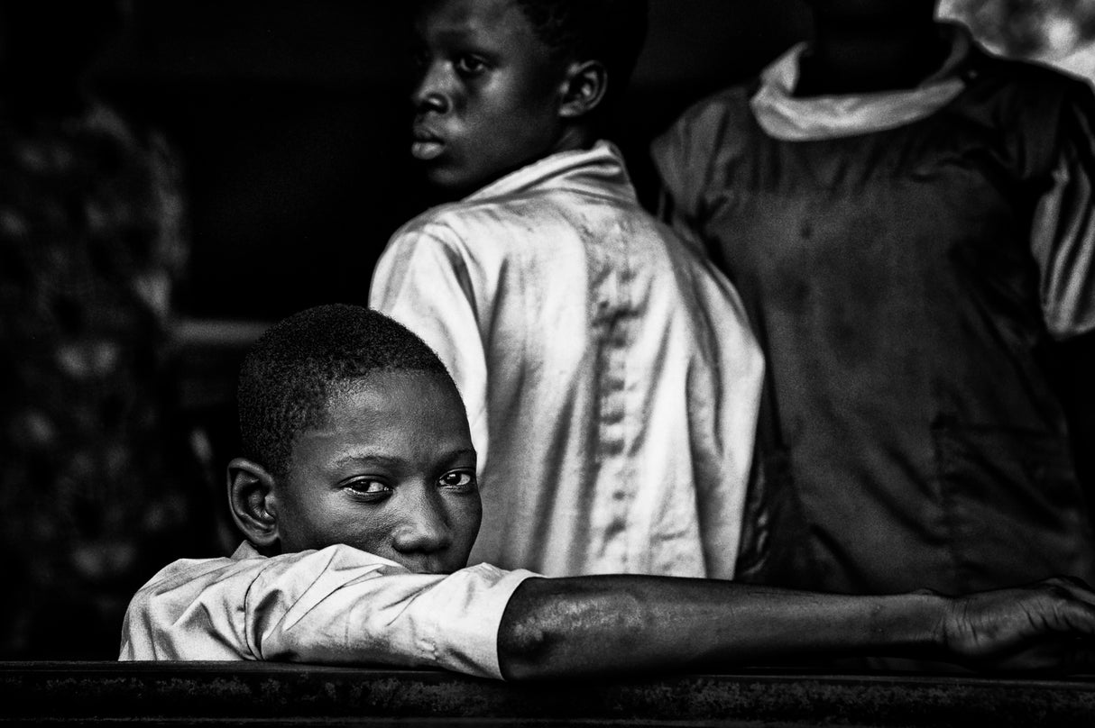 At school in Benin. Poster och Canvastavla