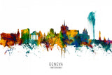 Geneva Switzerland Skyline Poster och Canvastavla