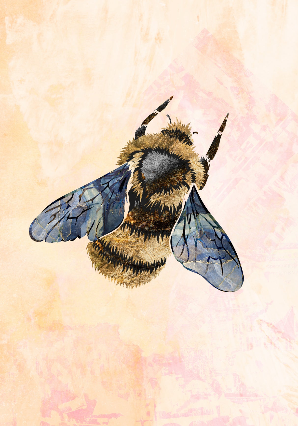 Rustic bee Poster och Canvastavla