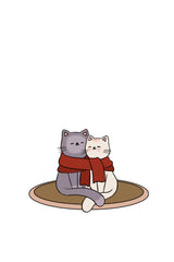 Cute Cat Couple Poster och Canvastavla