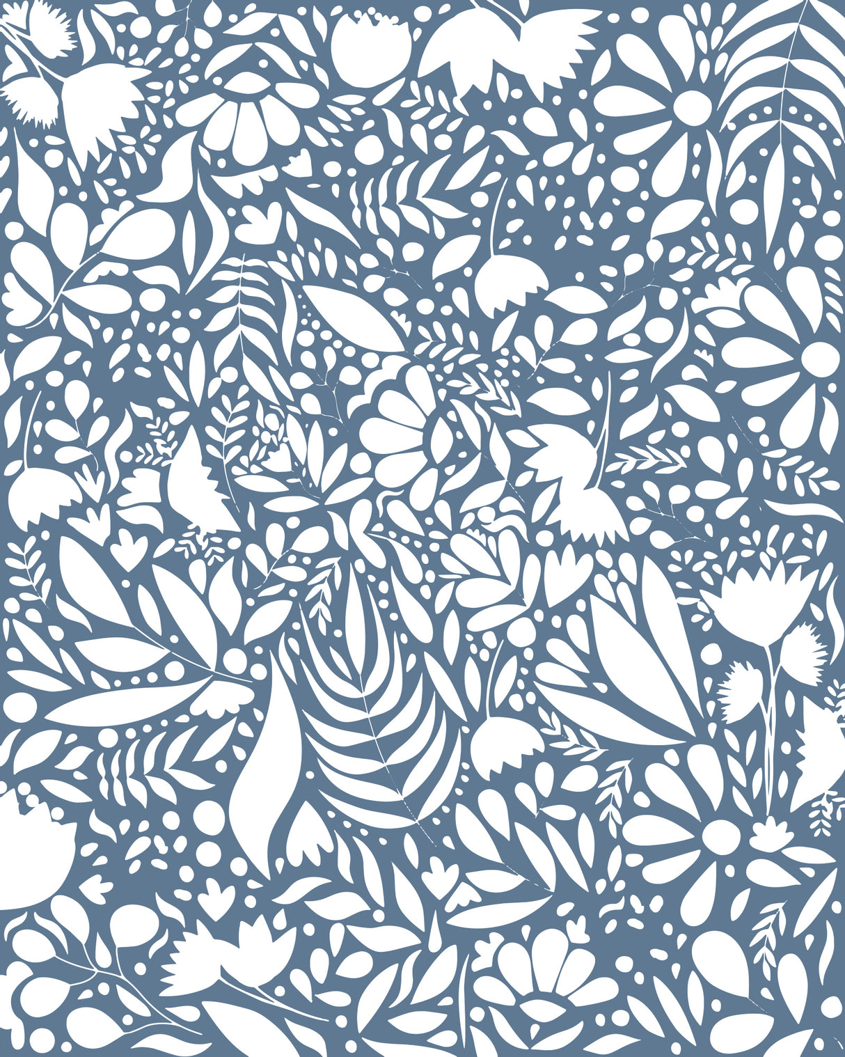 Scandi blue white pattern 1 Poster och Canvastavla