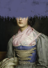 Portrait of Vintage Woman Collage Poster och Canvastavla