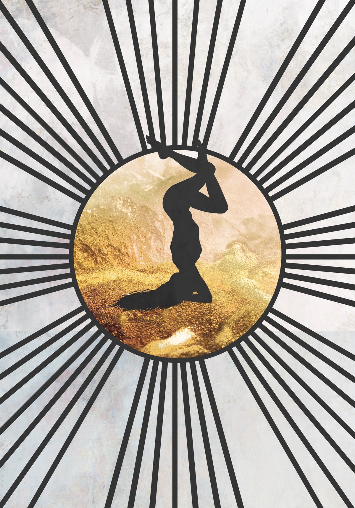 Black Gold Sun Yoga 5 Poster och Canvastavla