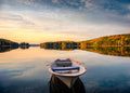 Evening at the autumn lake Poster och Canvastavla
