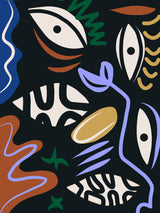 Evil Eyes Dark Abstract Poster och Canvastavla