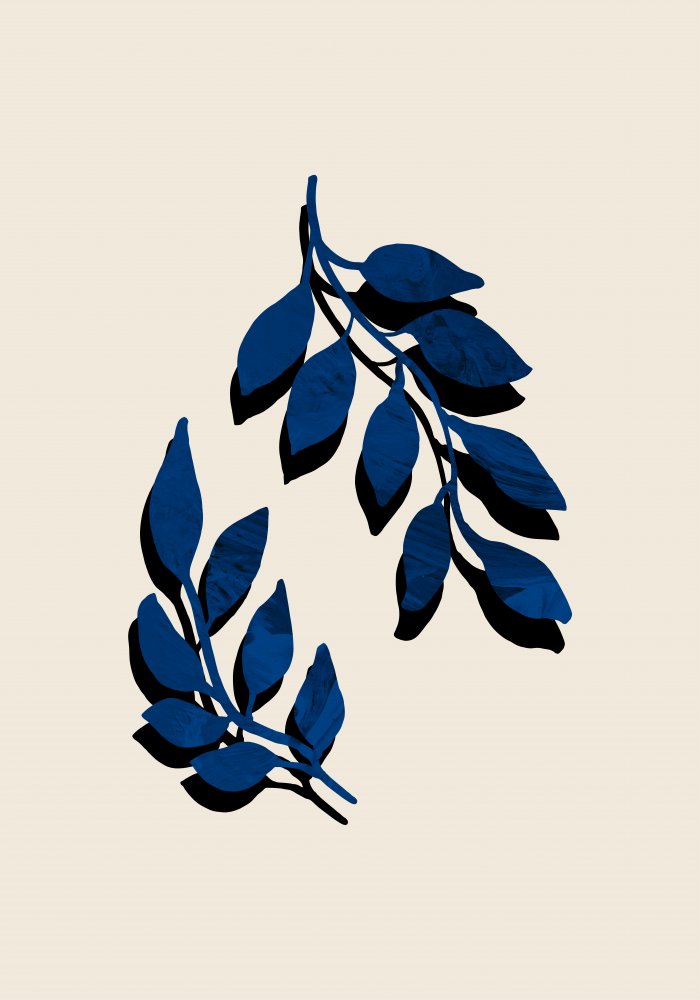 Blue Twig Brush Kitchen poster eller kökstavla