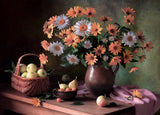 Still life with daisies and apples Poster och Canvastavla