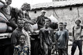 Workers at a market in Benin. Poster och Canvastavla