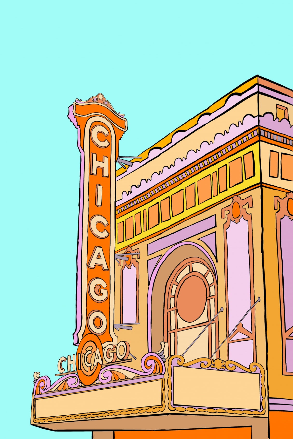Chicago Building (Pastel) Poster och Canvastavla