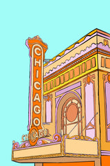 Chicago Building (Pastel) Poster och Canvastavla