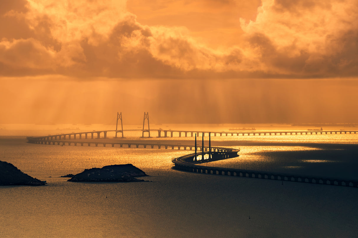 Hong Kong-Zhuhai-Macao Bridge Poster och Canvastavla