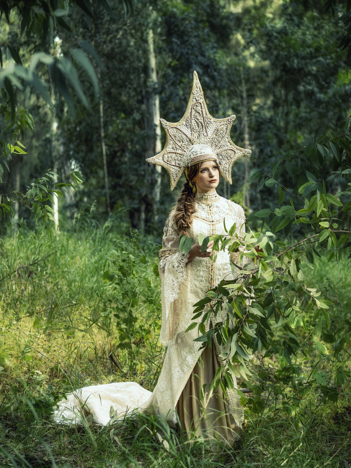 Young lady in forest Poster och Canvastavla