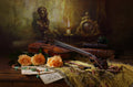 Still life with violin and roses Poster och Canvastavla