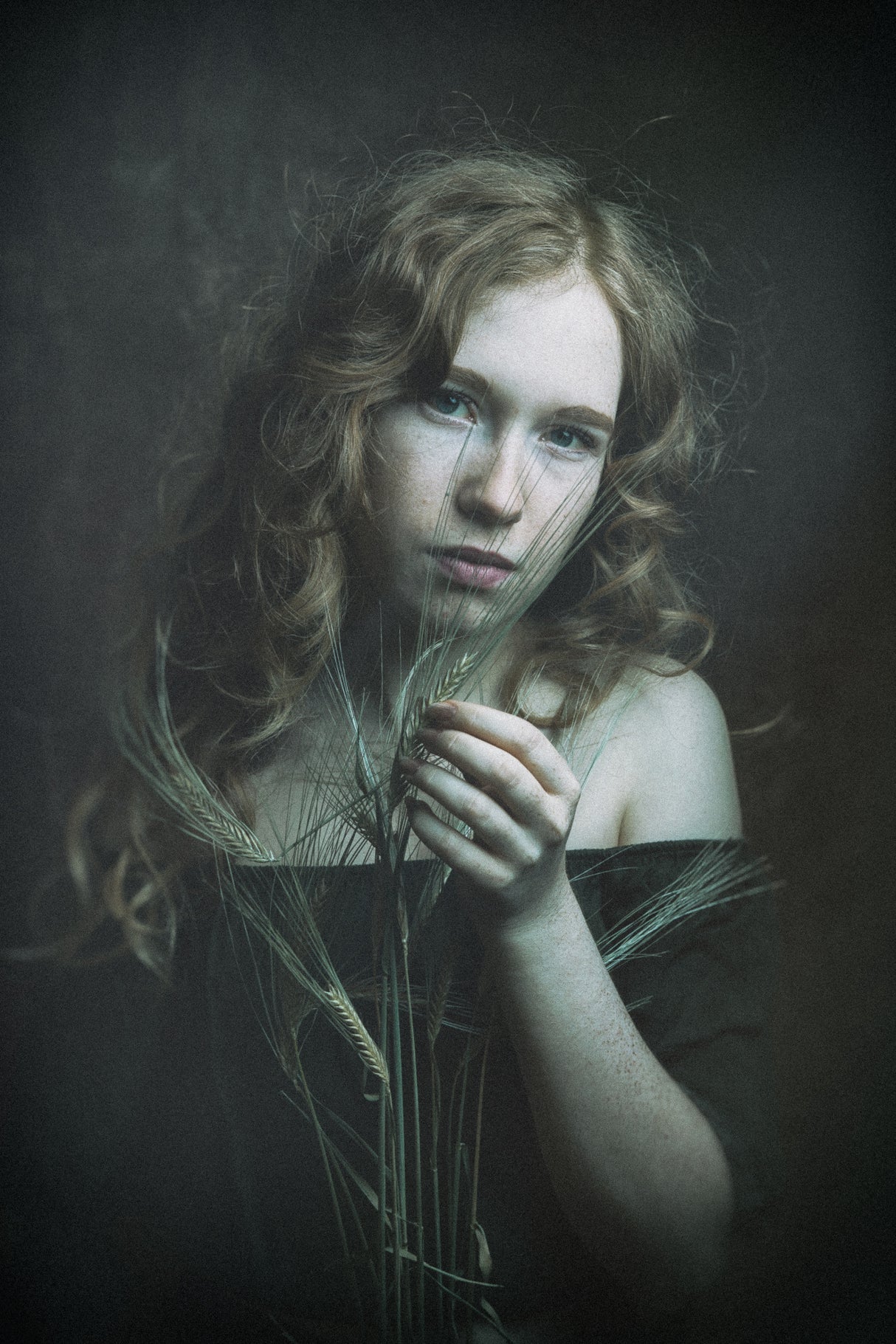 girl with red hair and freckles Poster och Canvastavla