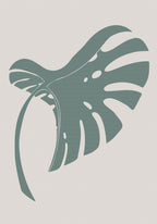 Monstera Bent Green Poster och Canvastavla
