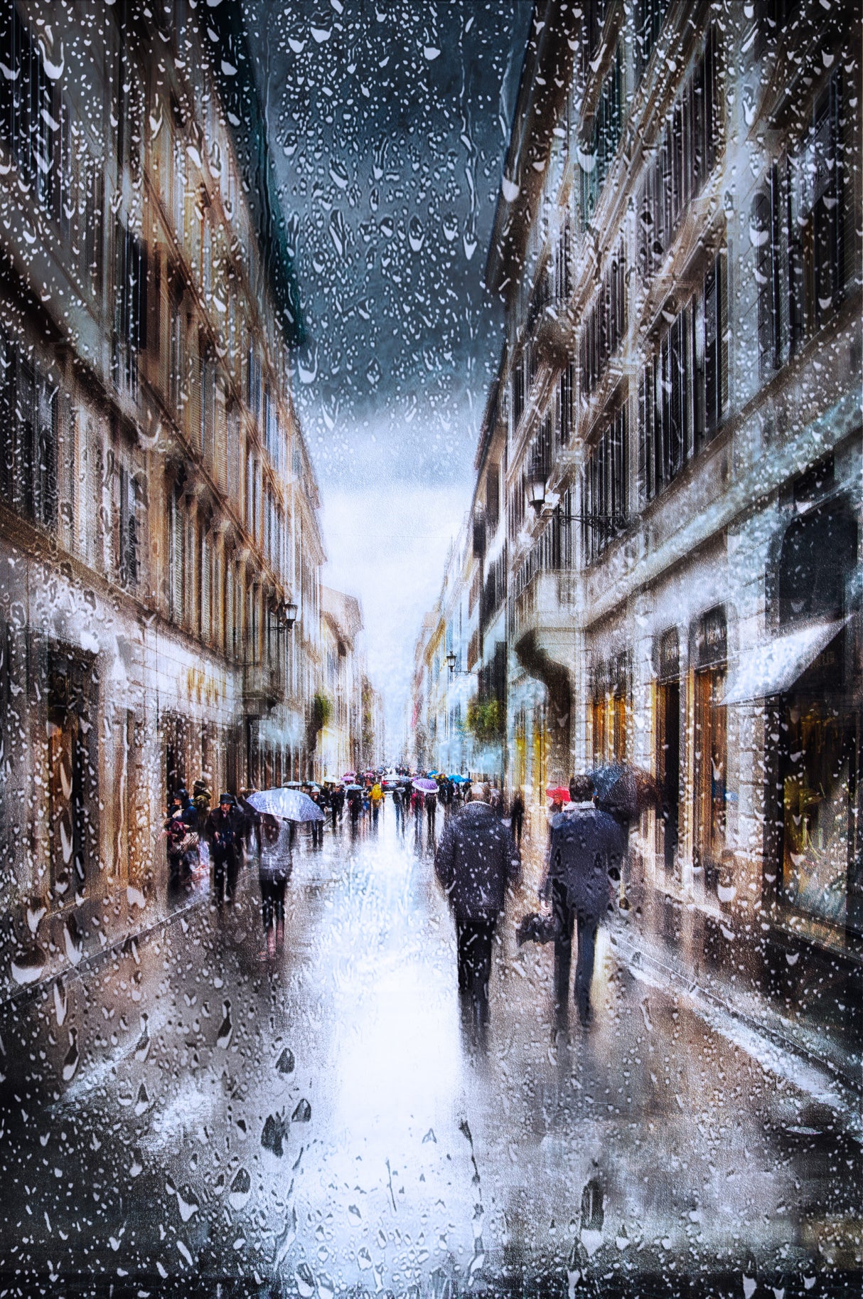 Via Frattina in the rain Poster och Canvastavla