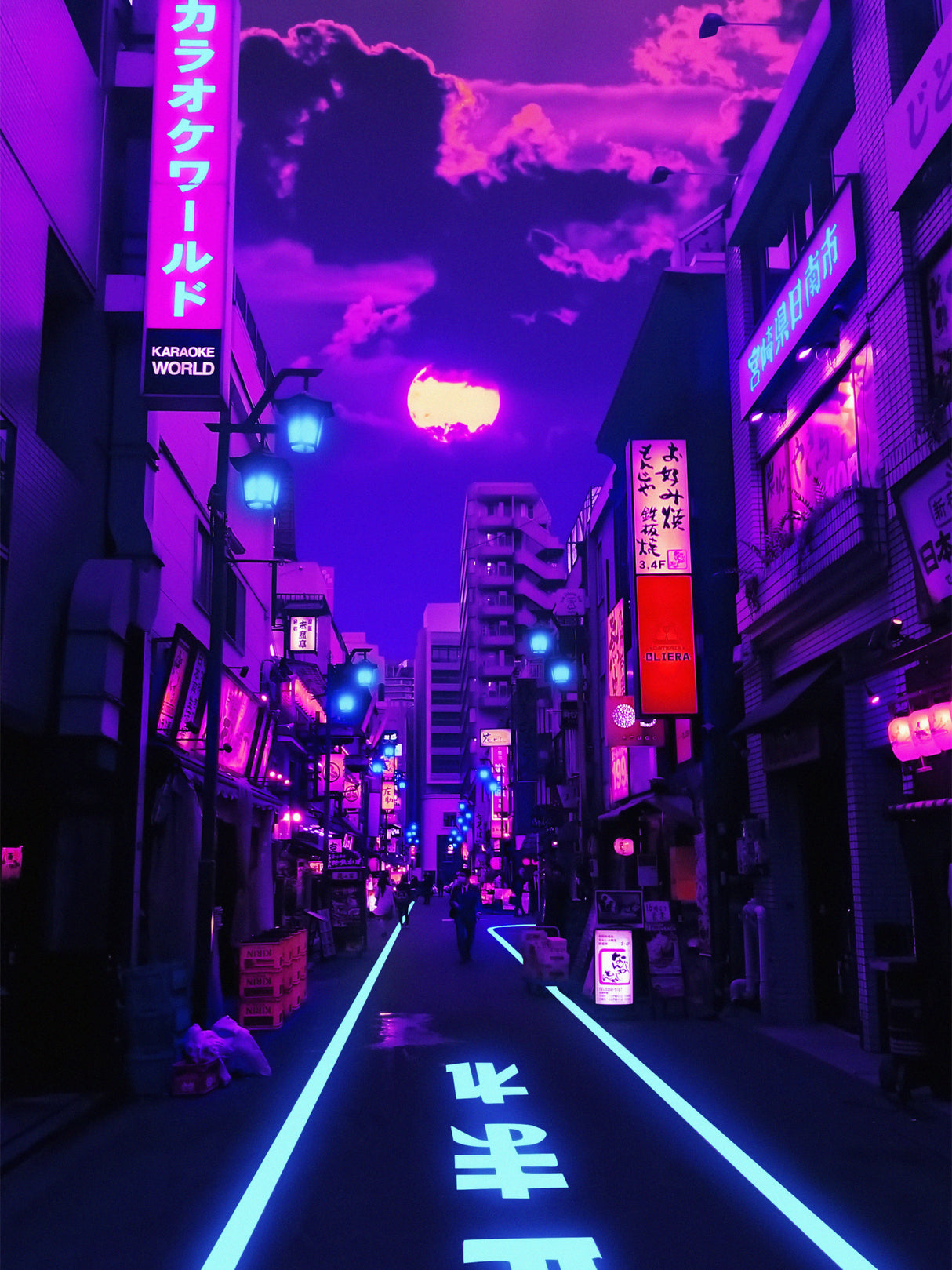 Neon Planet Poster och Canvastavla