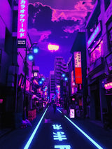 Neon Planet Poster och Canvastavla