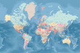Detailed world map with cities, Vickie Poster och Canvastavla