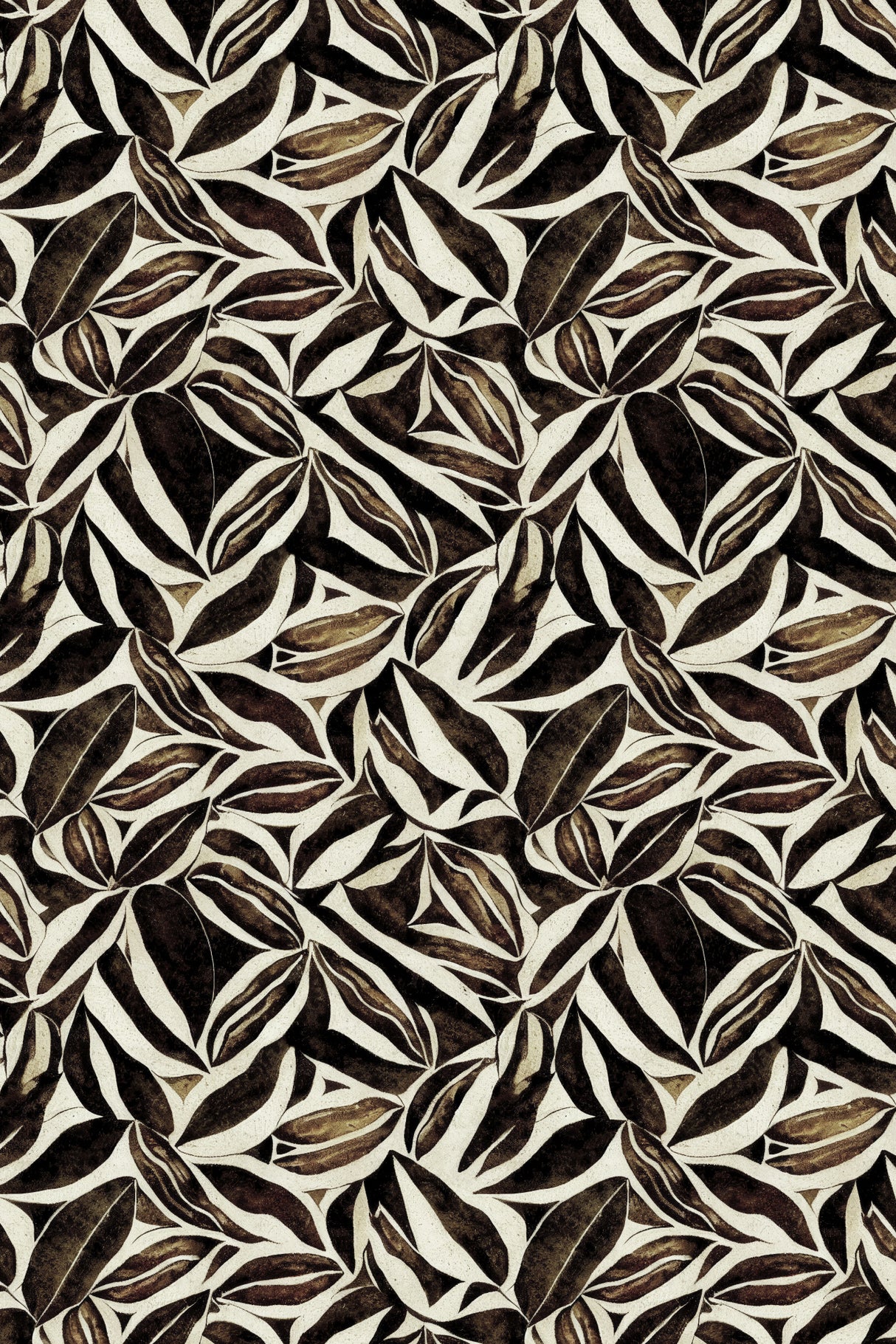 Brown Leafs Pattern Poster och Canvastavla