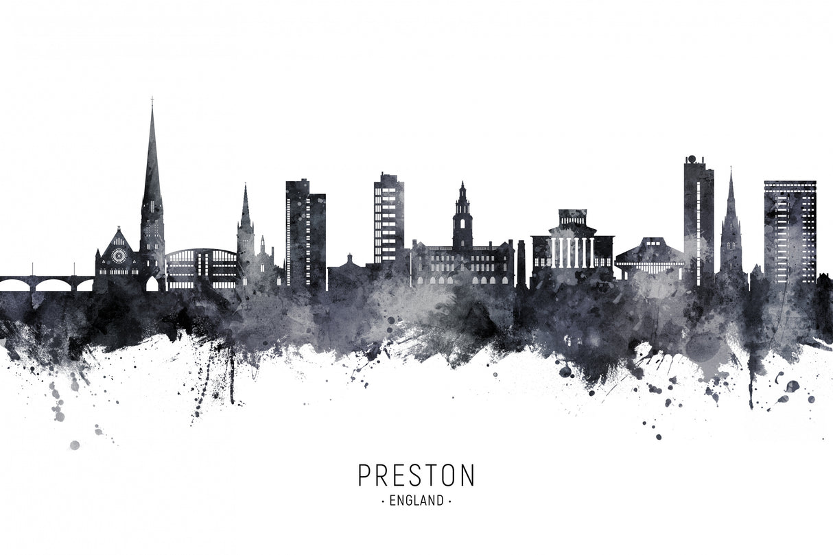 Preston England Skyline Poster och Canvastavla