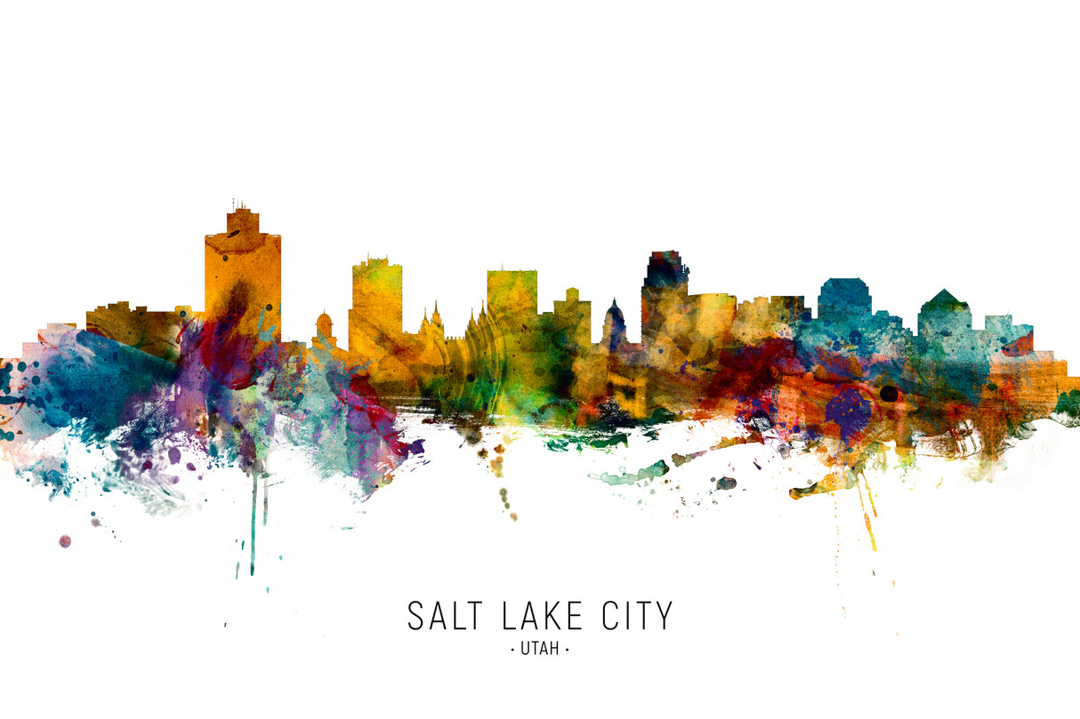 Salt Lake City Utah Skyline Poster och Canvastavla