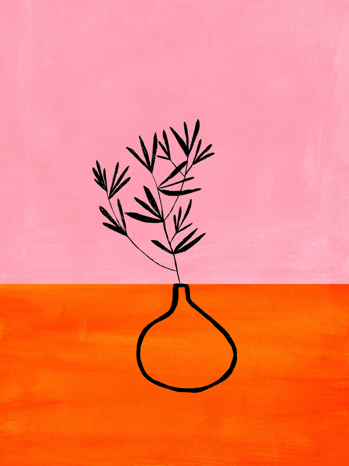 Orange Pink Vase Poster och Canvastavla