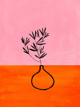 Orange Pink Vase Poster och Canvastavla