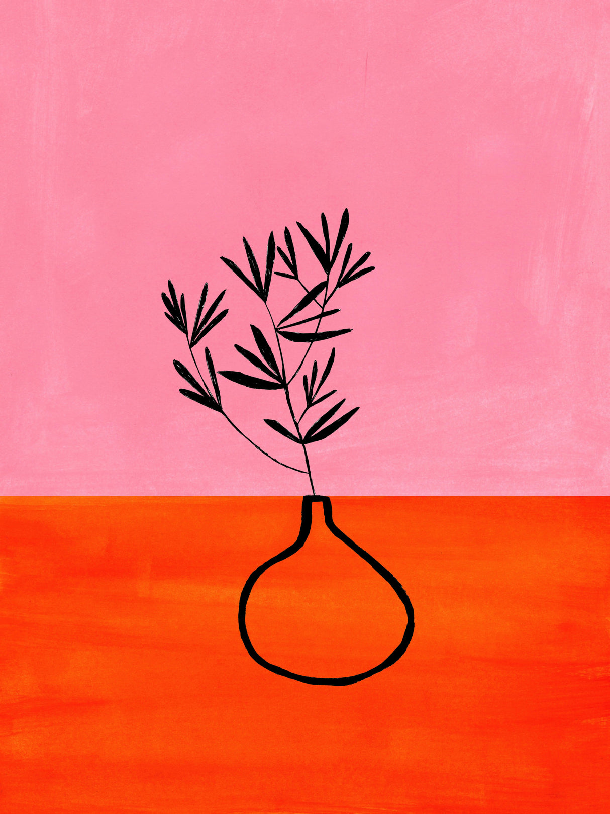 Pink Mango Vase Poster och Canvastavla