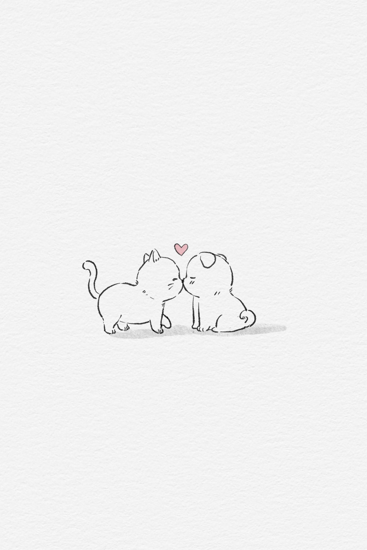 Cat and Dog In Love Home Poster och Canvastavla