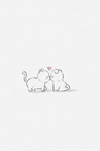 Cat and Dog In Love Home Poster och Canvastavla