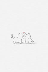 Cat and Dog In Love Home Poster och Canvastavla
