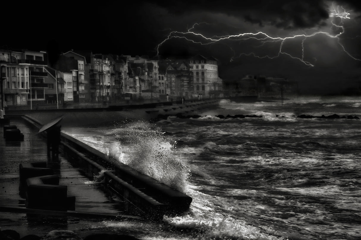 Dark stormy evening in Normandy Poster och Canvastavla