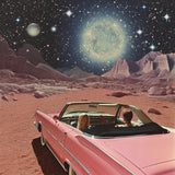 Pink Vintage Car In Space Collage Art 2 Poster och Canvastavla