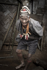 Konyak elder at Nagaland, India Poster och Canvastavla
