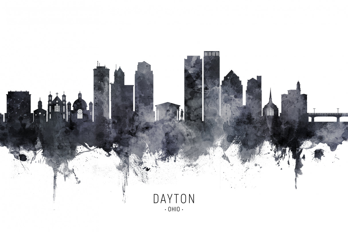 Dayton Ohio Skyline Poster och Canvastavla