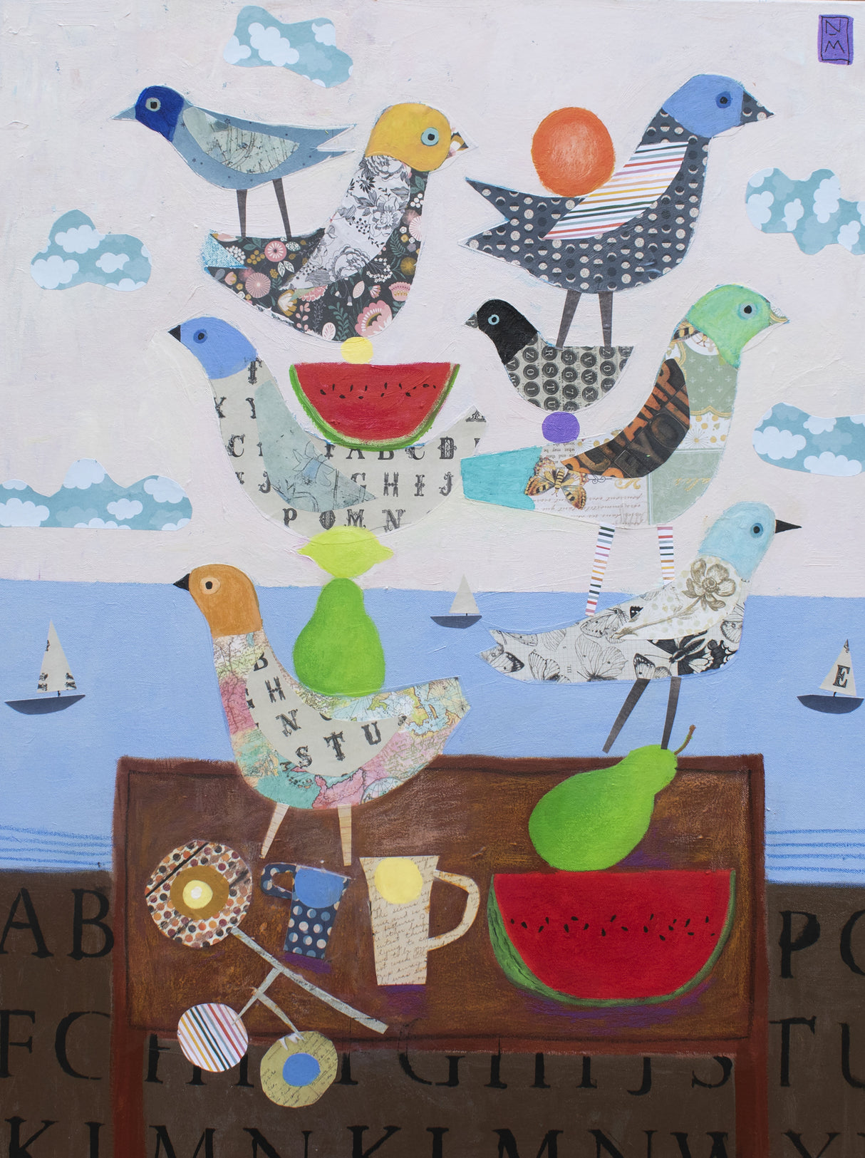 Birds and Watermelons Poster och Canvastavla