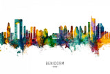 Benidorm Spain Skyline Poster och Canvastavla