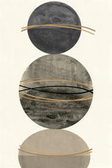 3 Grey and Gold Spheres 1 Poster och Canvastavla