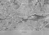 Gray vintage map of Rennes France Poster och Canvastavla