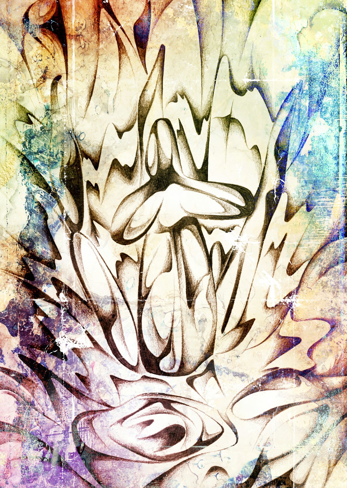 The blow flower art Poster och Canvastavla