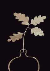 Leaves in vase_gold Poster och Canvastavla