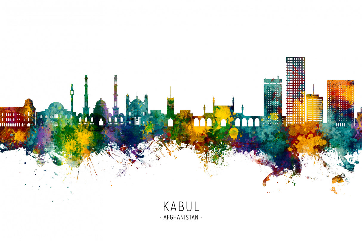 Kabul Afghanistan Skyline Poster och Canvastavla