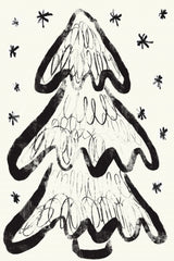 Christmastreeandsnow Palewhite Poster och Canvastavla