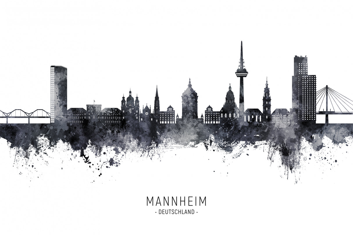 Mannheim Germany Skyline Poster och Canvastavla