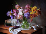 With a bouquet of irises Poster och Canvastavla