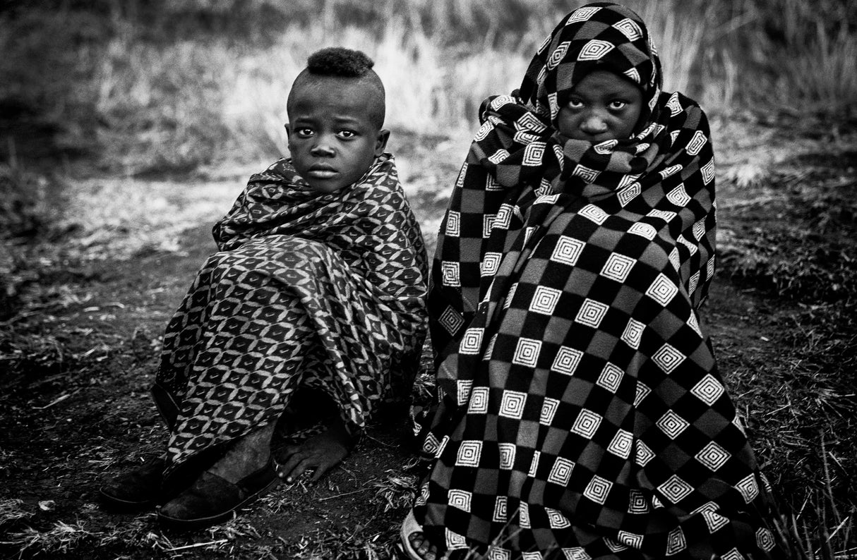 Two surma tribe boys - Ethiopia Poster och Canvastavla