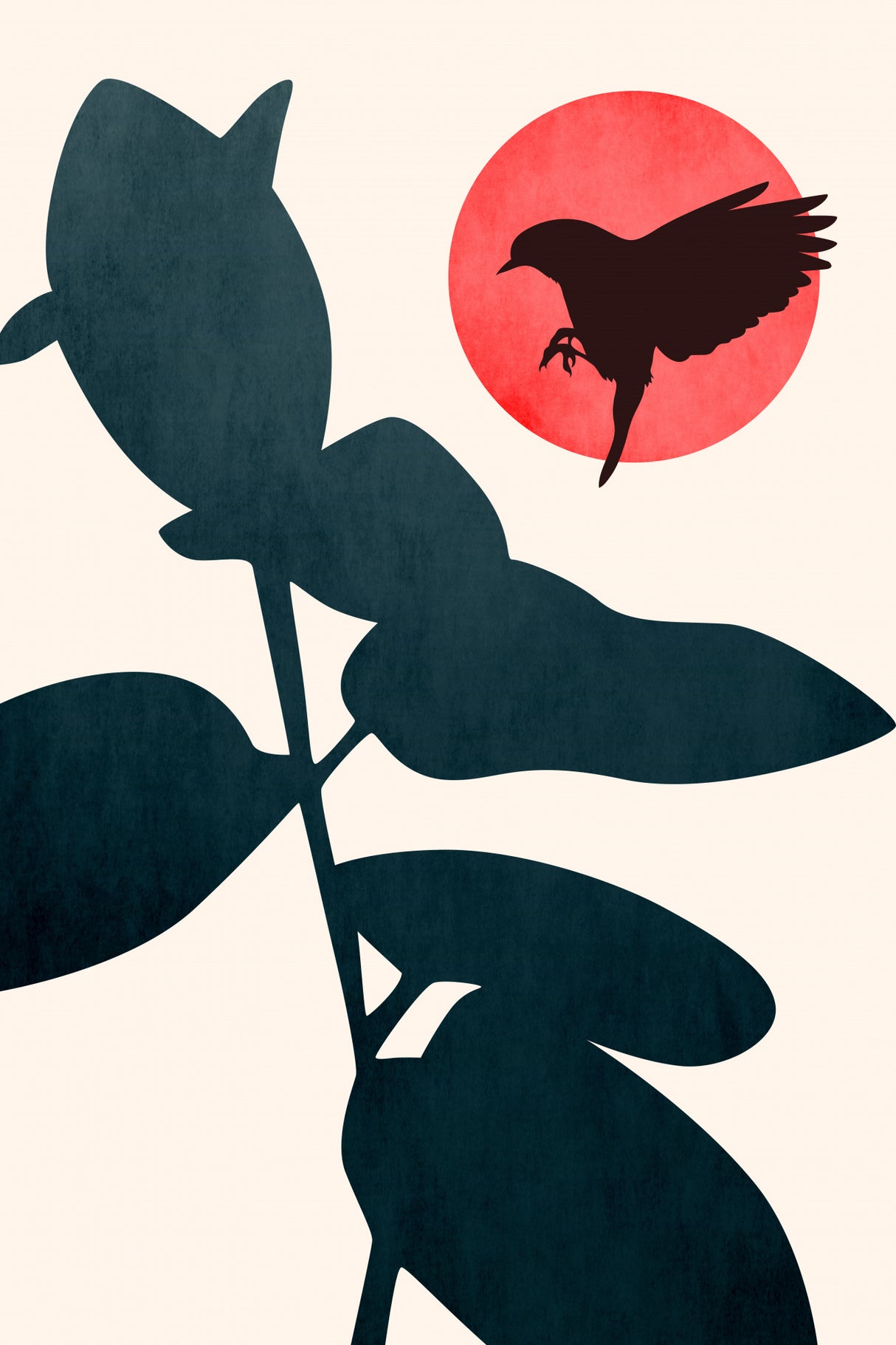 Japanese Bird Poster och Canvastavla